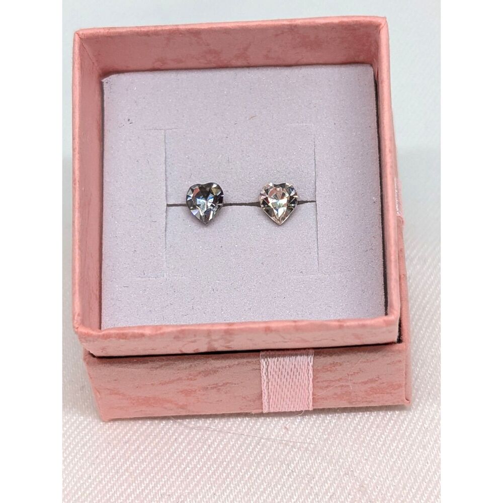 Heart Crystal Solitaire Stud Earrings